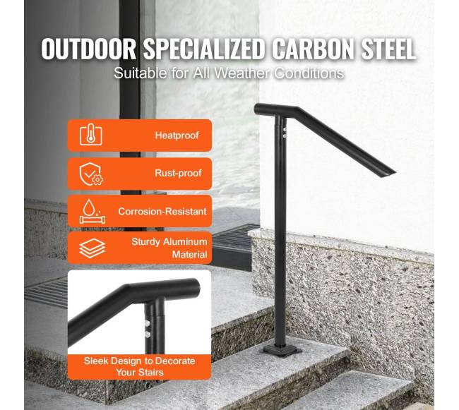 juodas plieninis turėklas 1-3 laipteliams2