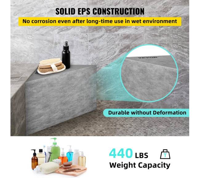 Dušo suoliukas iš plytelių, 57 x 40 x 50 cm2