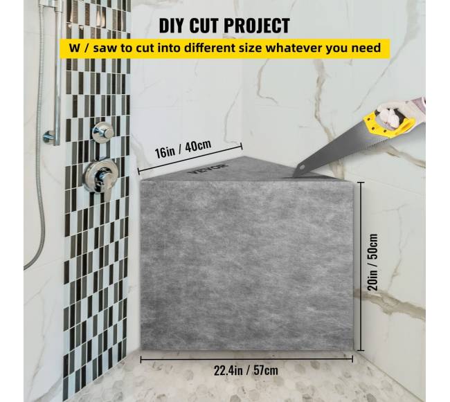 Dušo suoliukas iš plytelių, 57 x 40 x 50 cm3