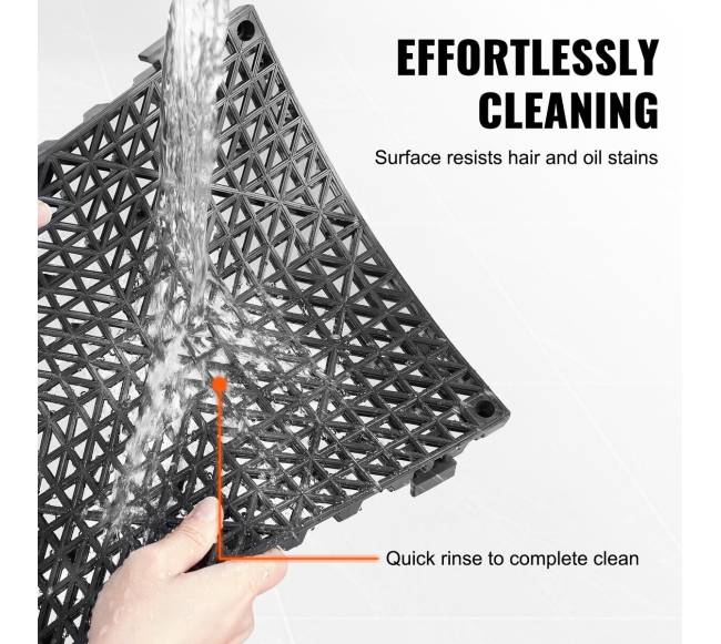 Modulinės tarpusavyje sujungiančios grindų plytelės, juodos4