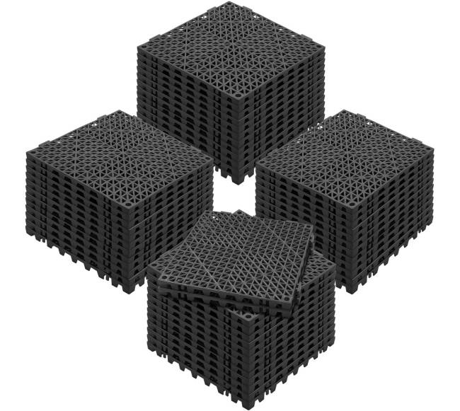 Modulinės tarpusavyje sujungiančios grindų plytelės, juodos8