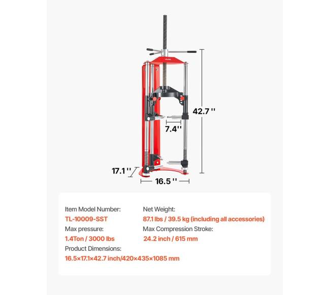 Reguliuojamas atraminis spyruoklių kompresorius 1.4 tono6