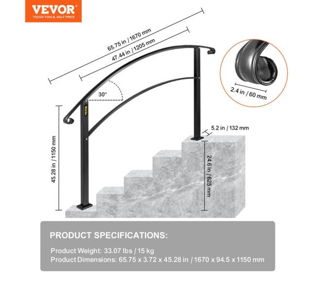5 pėdų ilgis kalviškas turėklas lauko laiptams6