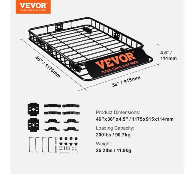 Stogo bagažinės krepšys 117,5 x 91,5 x 11,4 cm6