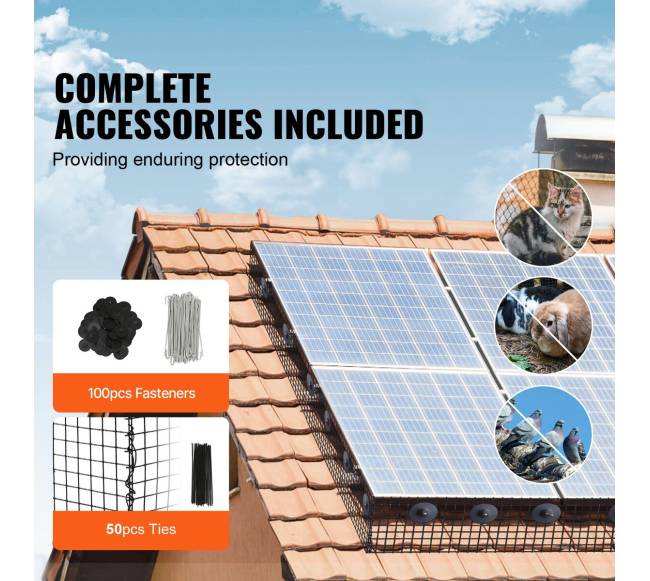 Saulės panelių paukščių apsauga su tvirtinimais3