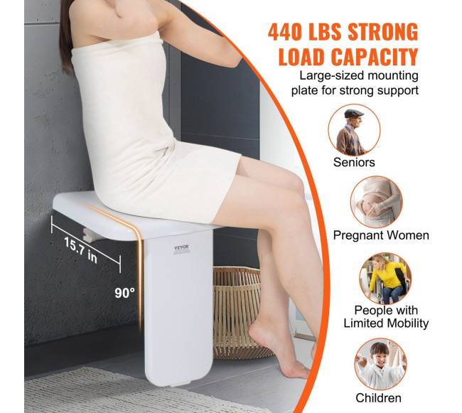 Sulankstoma ABS dušo sėdynė 40x42 cm2