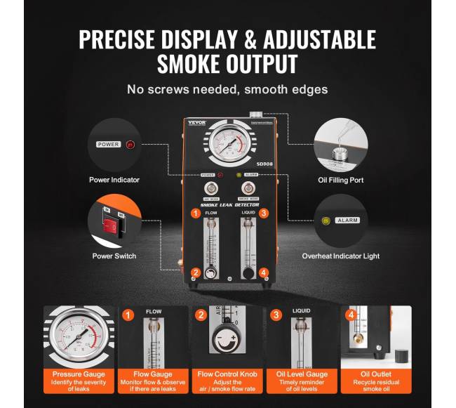 Automobilių dūmų mašina su vakuumo nuotėkio detektoriumi4