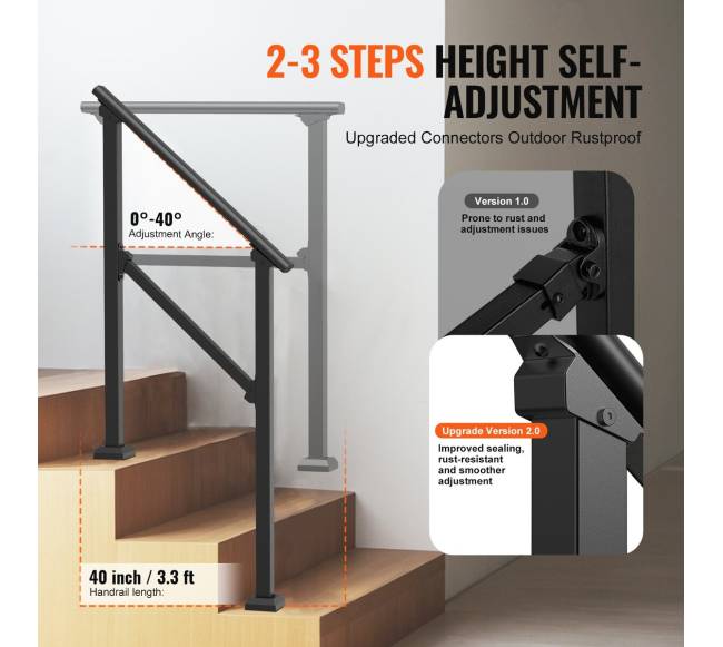 Lauko turėklai senjorams juodi iš plieno2