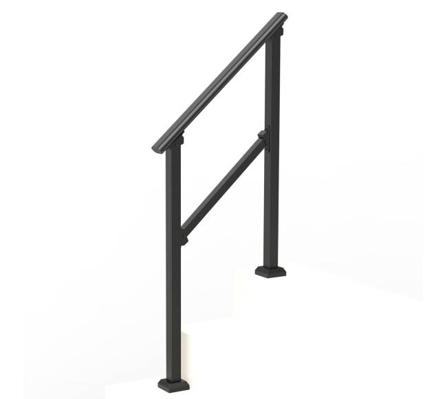 Lauko turėklai senjorams juodi iš plieno8