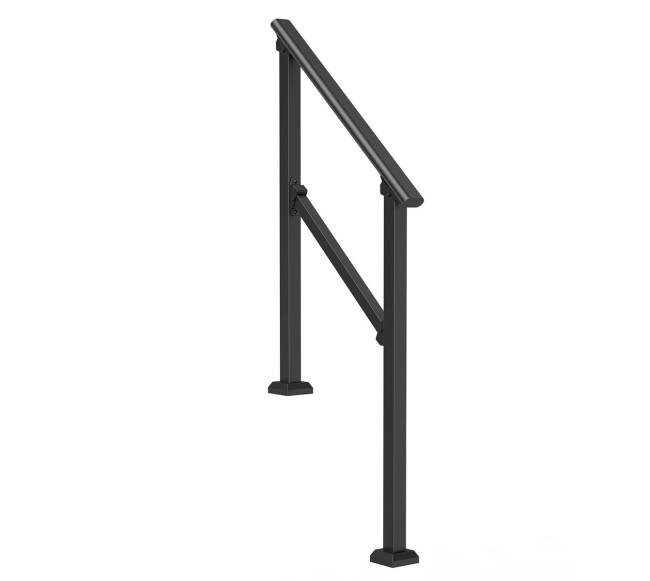 Lauko turėklai senjorams juodi iš plieno9