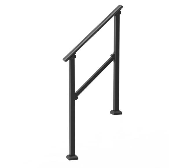 Lauko turėklai senjorams juodi iš plieno10