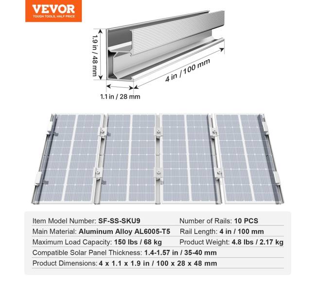 Saulės panelių tvirtinimo laikikliai stogams6