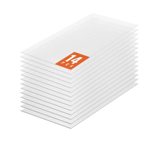 14 polikarbonato šiltnamio plokštės 1210 x 605 x 4 mm0