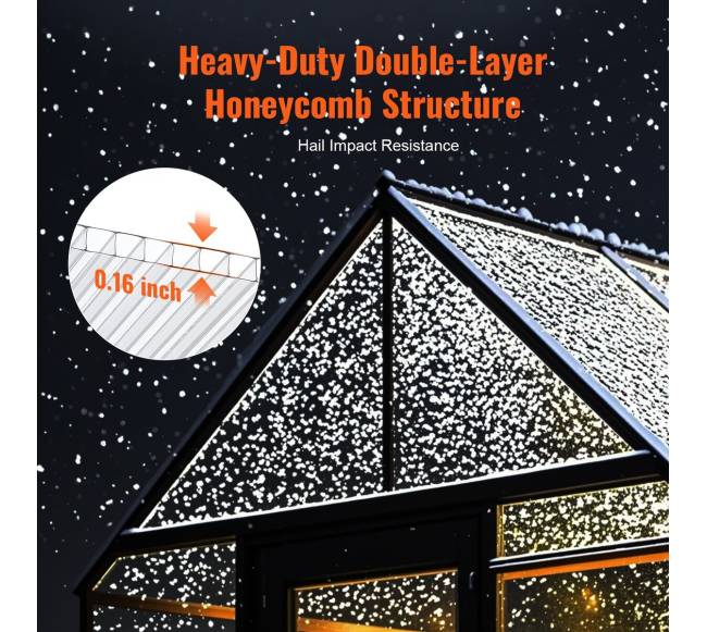 14 polikarbonato šiltnamio plokštės 1210 x 605 x 4 mm2