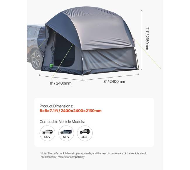 Universali automobilinė palapinė su dvejomis durimis6