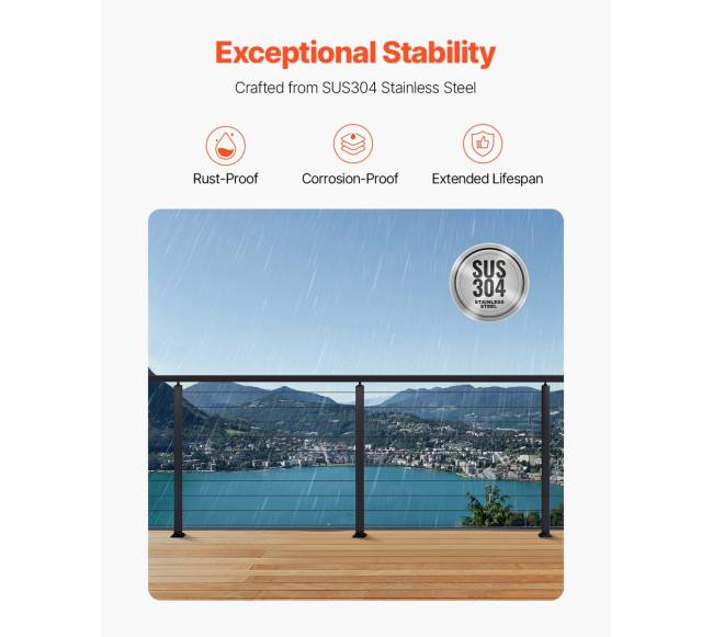 Horizontalus kabelinis turėklų stulpas2