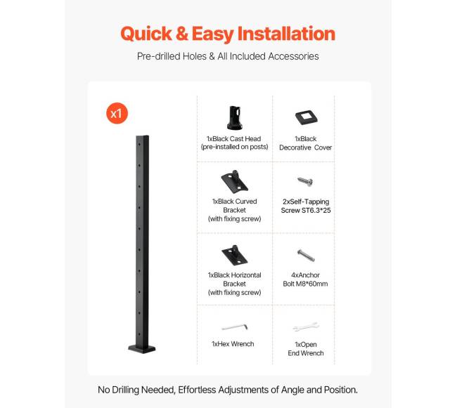 Horizontalus kabelinis turėklų stulpas5