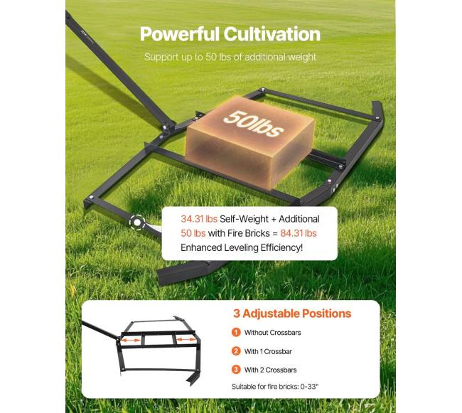 74 colių plieninė vilktinė akėčios ATV UTV3