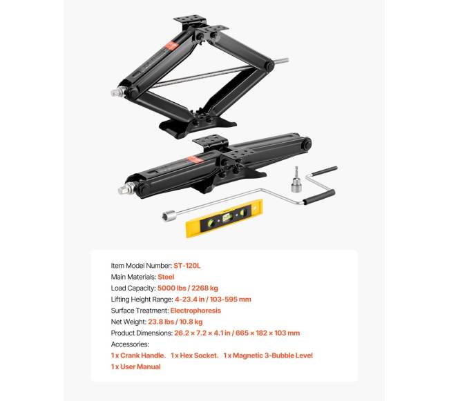 RV žirklinės domkratai 2268 kg 23.4 in6