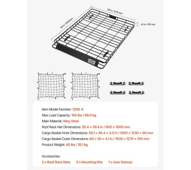 Stogo bagažinės krepšys 163 x 127 x 10 cm6