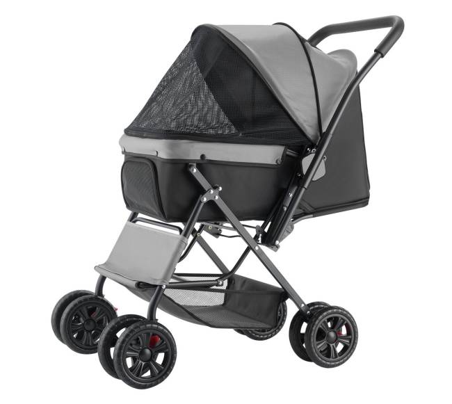 Sulankstomas augintinio vežimėlis su keturiais ratais0