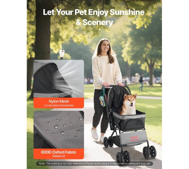 Sulankstomas augintinio vežimėlis su keturiais ratais2