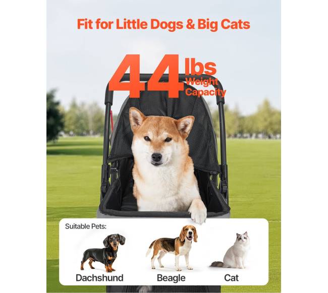 Sulankstomas augintinio vežimėlis su keturiais ratais3