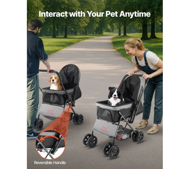 Sulankstomas augintinio vežimėlis su keturiais ratais4