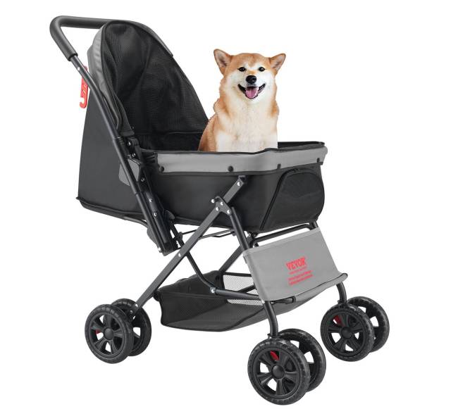 Sulankstomas augintinio vežimėlis su keturiais ratais9