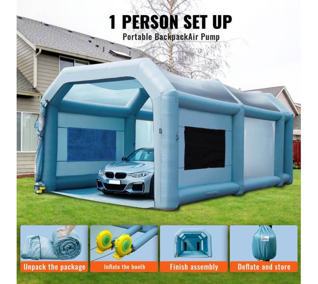 Pripučiama dažymo palapinė su filtru 7x4x2.75 m4