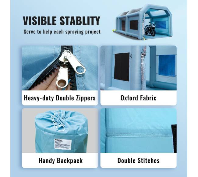 Pripučiama dažymo palapinė su filtru 7x4x2.75 m5