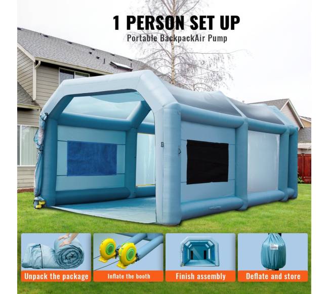 Pripučiama dažymo palapinė su filtru 6x3x2.5 m4