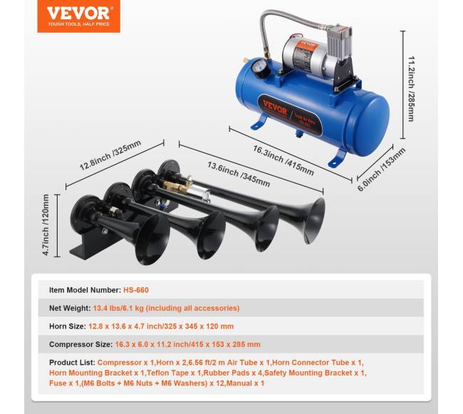 Garso signalų komplektas su kompresoriumi6