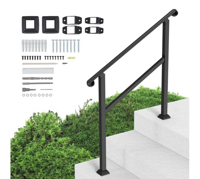 2-3 laiptų turėklai lauko laiptams prie verandos0