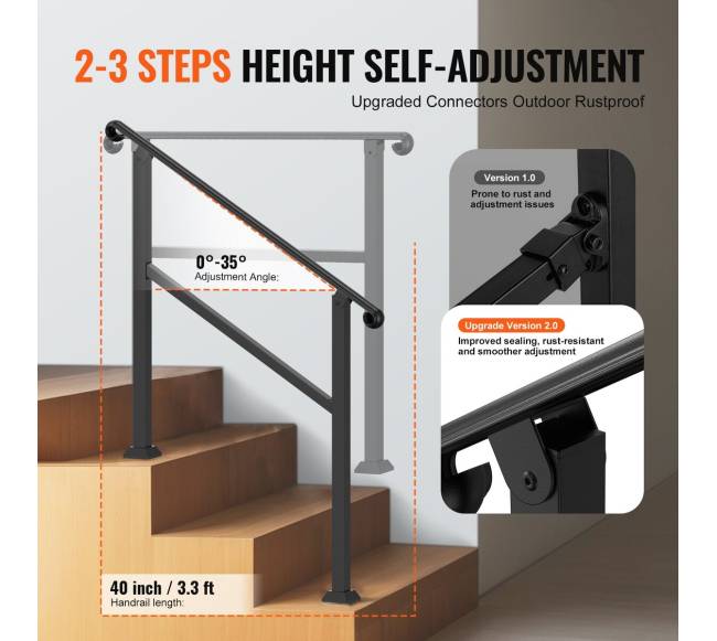 2-3 laiptų turėklai lauko laiptams prie verandos2