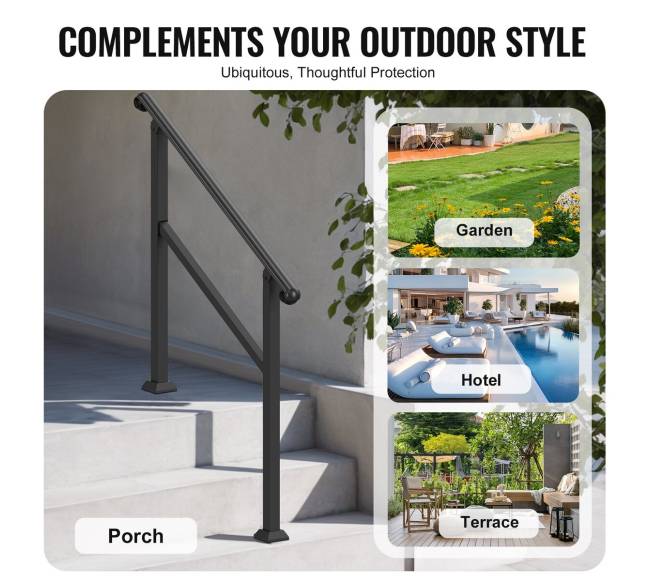 2-3 laiptų turėklai lauko laiptams prie verandos5