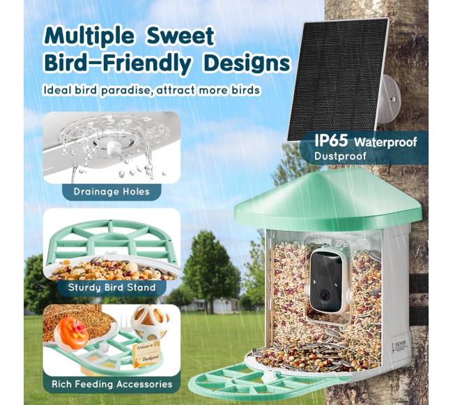 Išmanusis paukščių lesyklėlė su kamera5