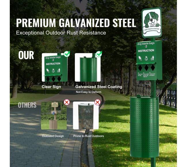 Šunų atliekų stotelė 43L su 600 maišeliais5