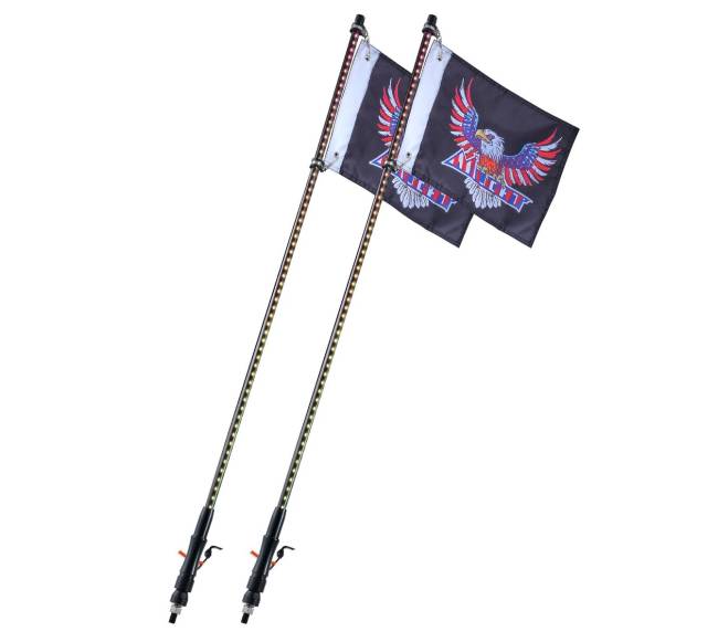 LED šviesos antena 90 cm RGB ATV UTV9