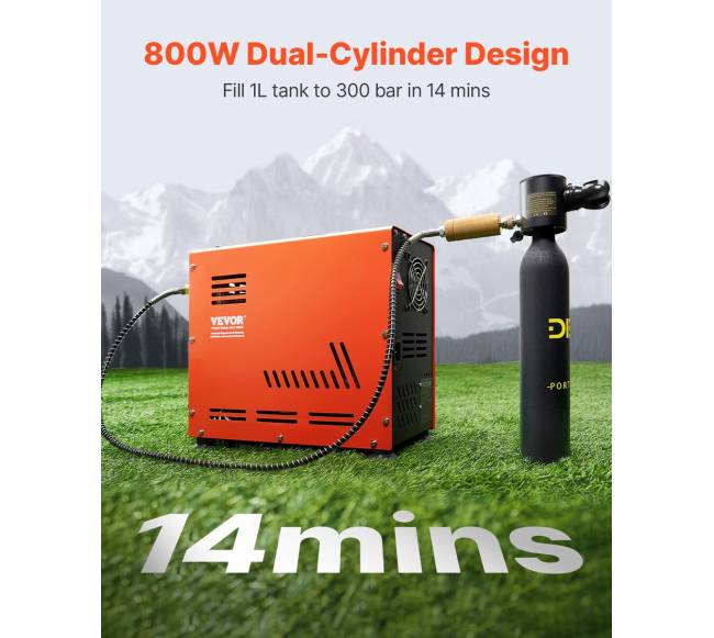 PCP oro kompresorius 800W 30Mpa dviejų cilindrų1