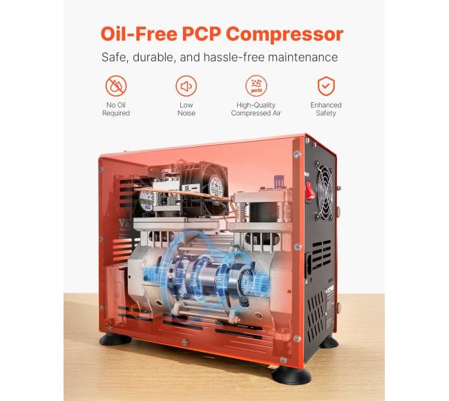 PCP oro kompresorius 800W 30Mpa dviejų cilindrų2