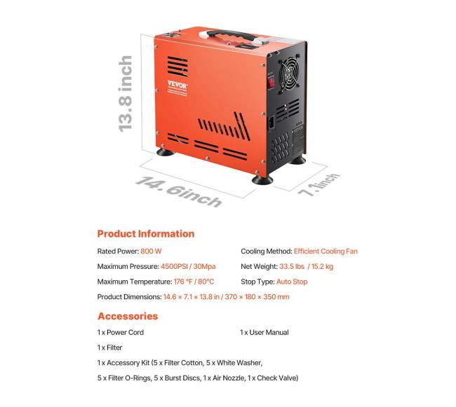 PCP oro kompresorius 800W 30Mpa dviejų cilindrų6