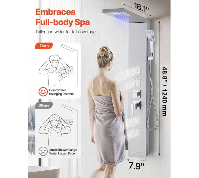 Dušo sistema su lietaus galvute 5 režimai1