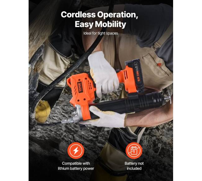 Kompaktiškas belaidis tepalinis pistoletas 55 MPa2