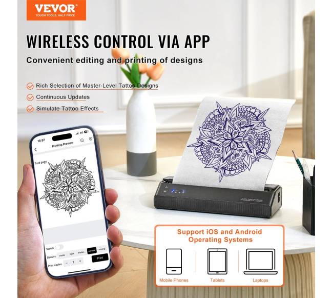 Bluetooth tatuiruočių pernešimo spausdintuvas1