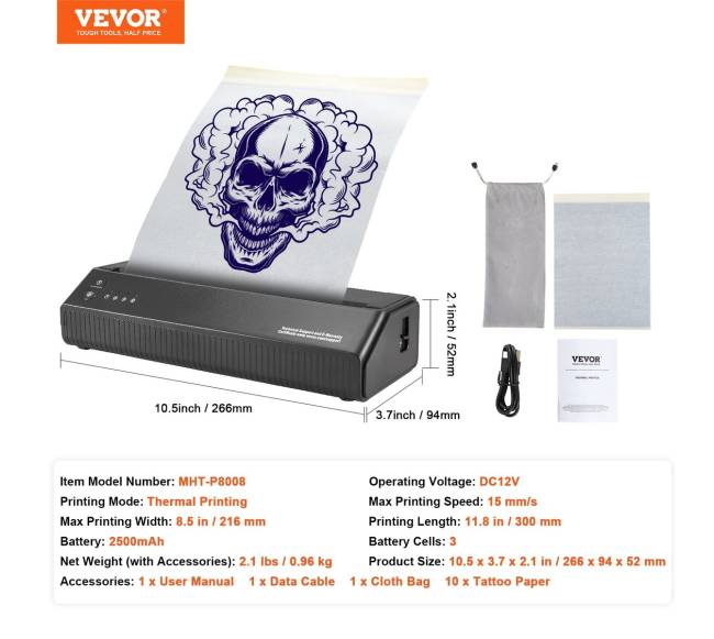 Bluetooth tatuiruočių pernešimo spausdintuvas6