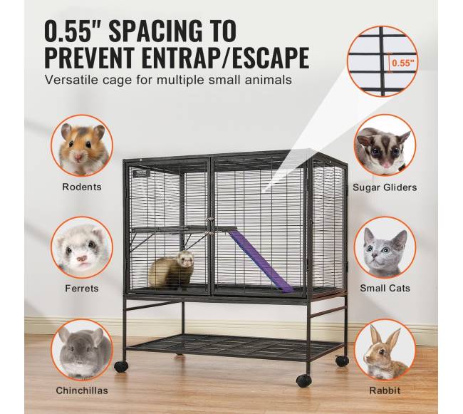 Mažas gyvūnų narvas ant ratukų 2 aukštų2