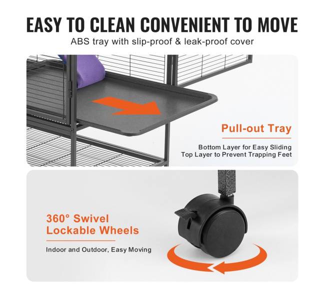 Mažas gyvūnų narvas ant ratukų 2 aukštų4