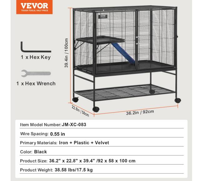 Mažas gyvūnų narvas ant ratukų 2 aukštų6