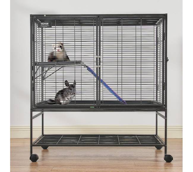 Mažas gyvūnų narvas ant ratukų 2 aukštų7